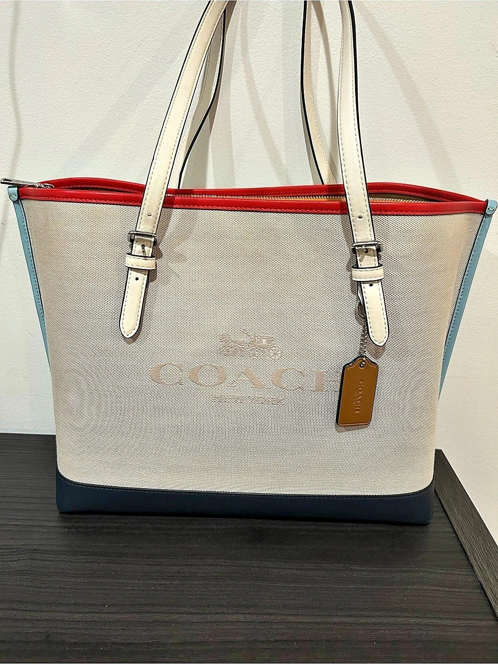 Coach Mollie Tote Bag-Colorblock Style#CB650